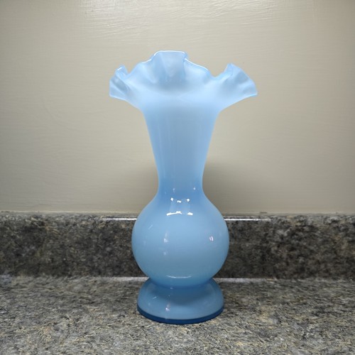 Vintage fenton vase blue - vase, glass