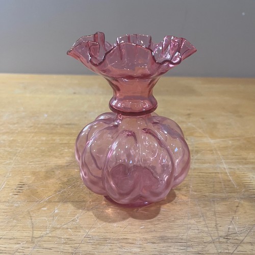 Vtg fenton pink glass melon - fenton,