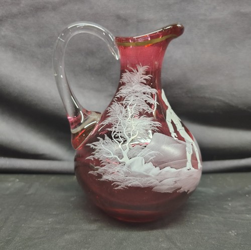 Fenton cranberry pitcher - cranberry, mary